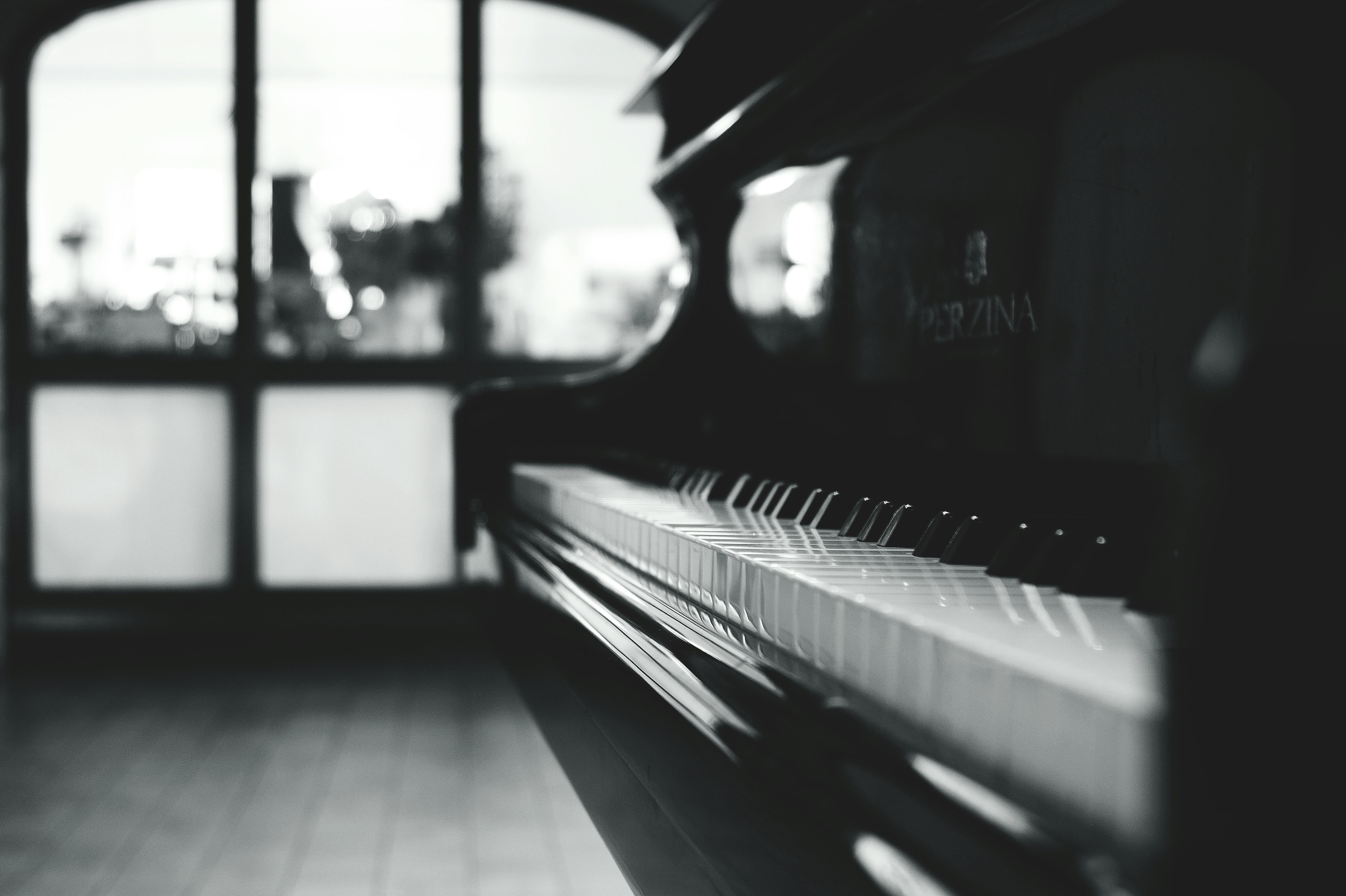Beautiful grand piano in elegant setting