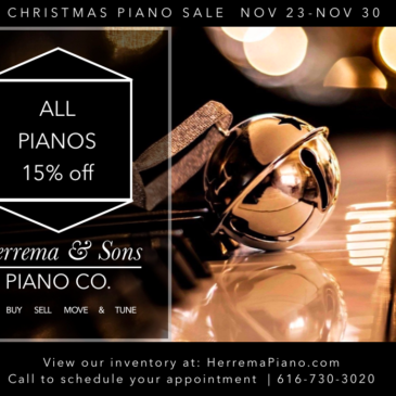 Christmas Sale November 23-30 | 15% off all pianos
